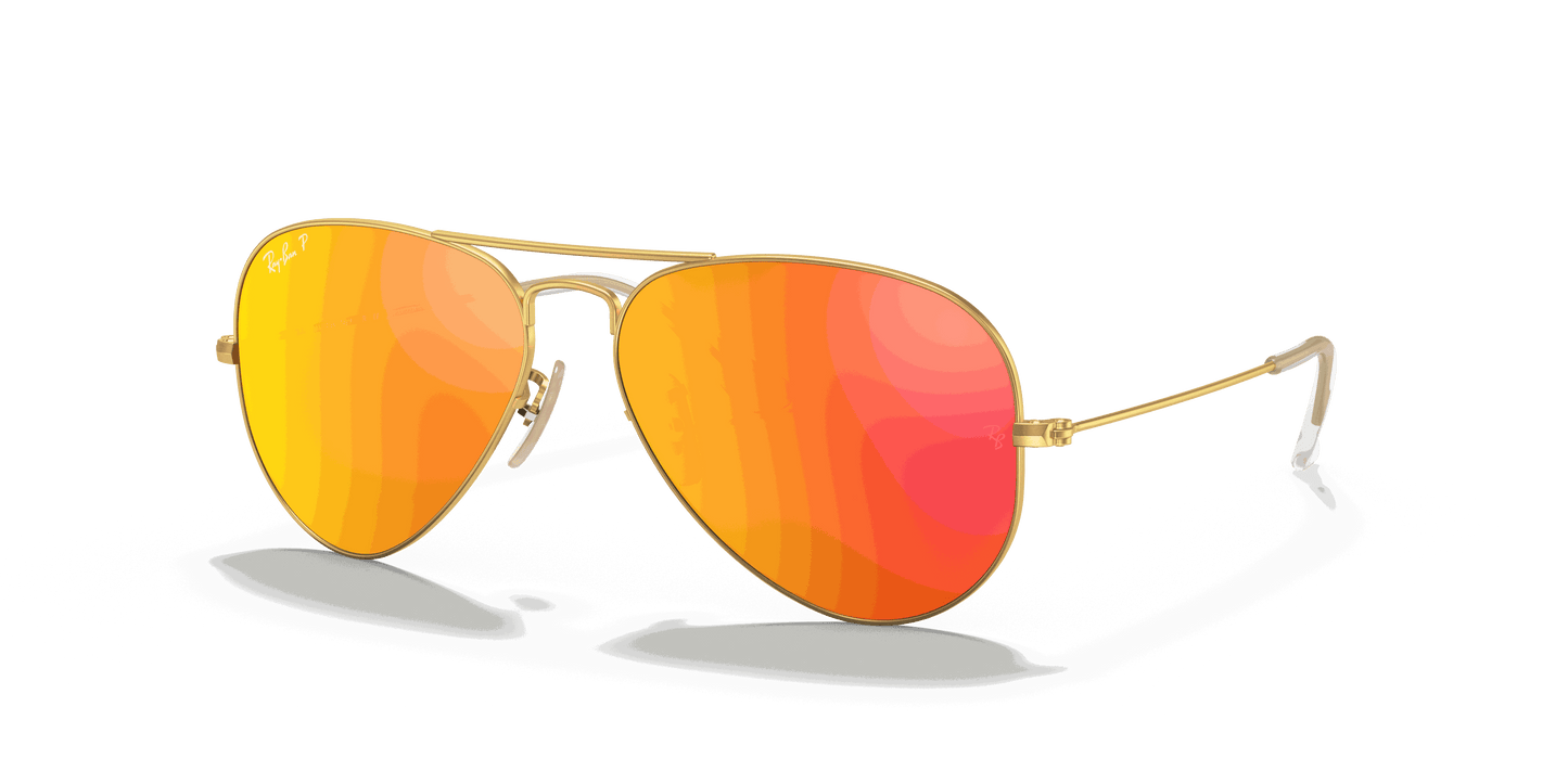 [Orange Flash Lenses, Matte Gold Frame]