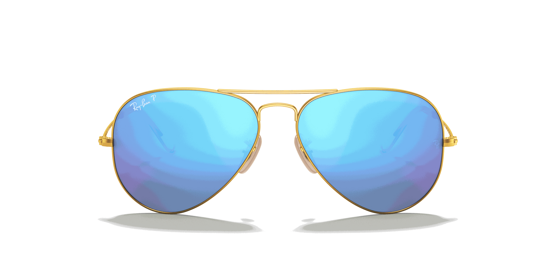 [Blue Lenses, Matte Gold Frame]