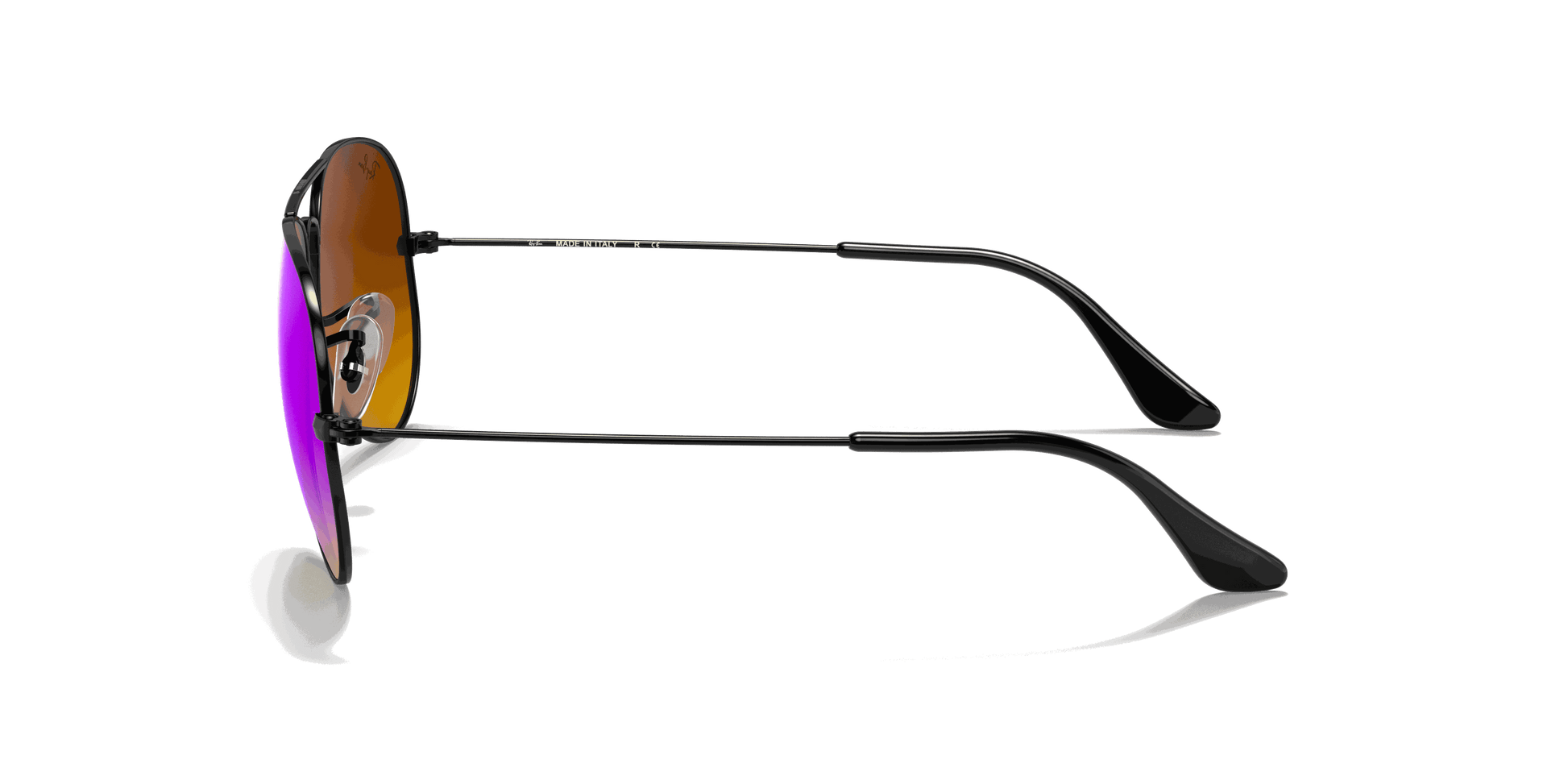 [Blue Flash Lenses, Polished Black Frame]