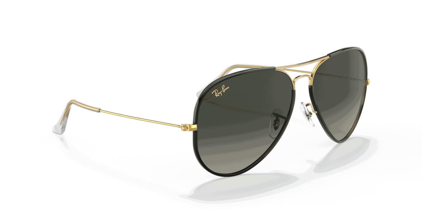 [Grey Gradient Lenses, Polished Black On Gold Frame]