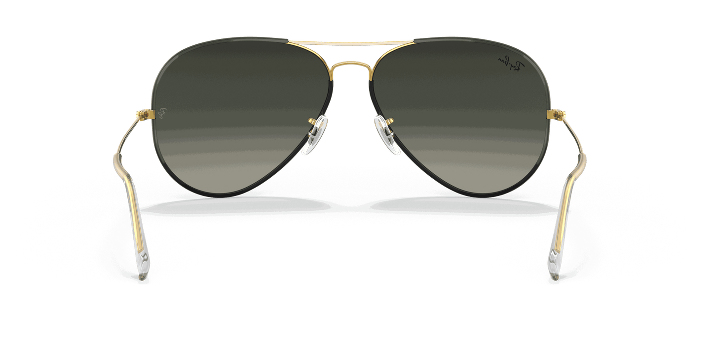 [Grey Gradient Lenses, Polished Black On Gold Frame]