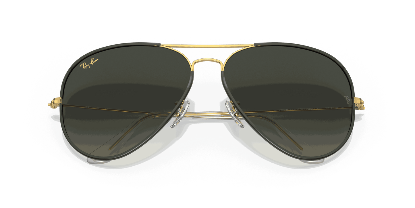 [Grey Gradient Lenses, Polished Black On Gold Frame]