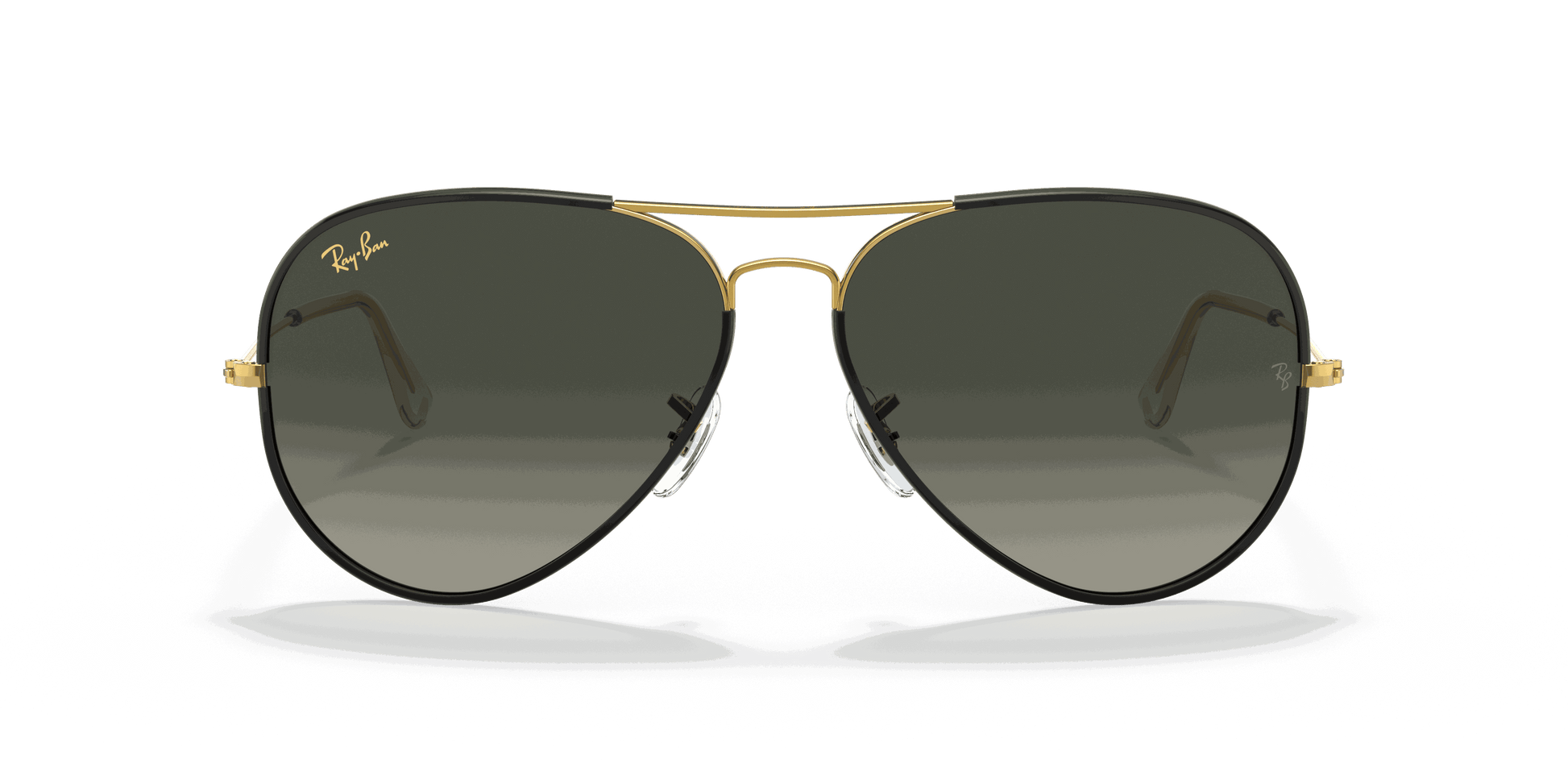[Grey Gradient Lenses, Polished Black On Gold Frame]