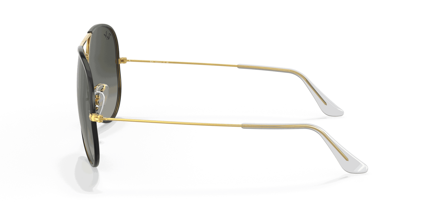 [Grey Gradient Lenses, Polished Black On Gold Frame]