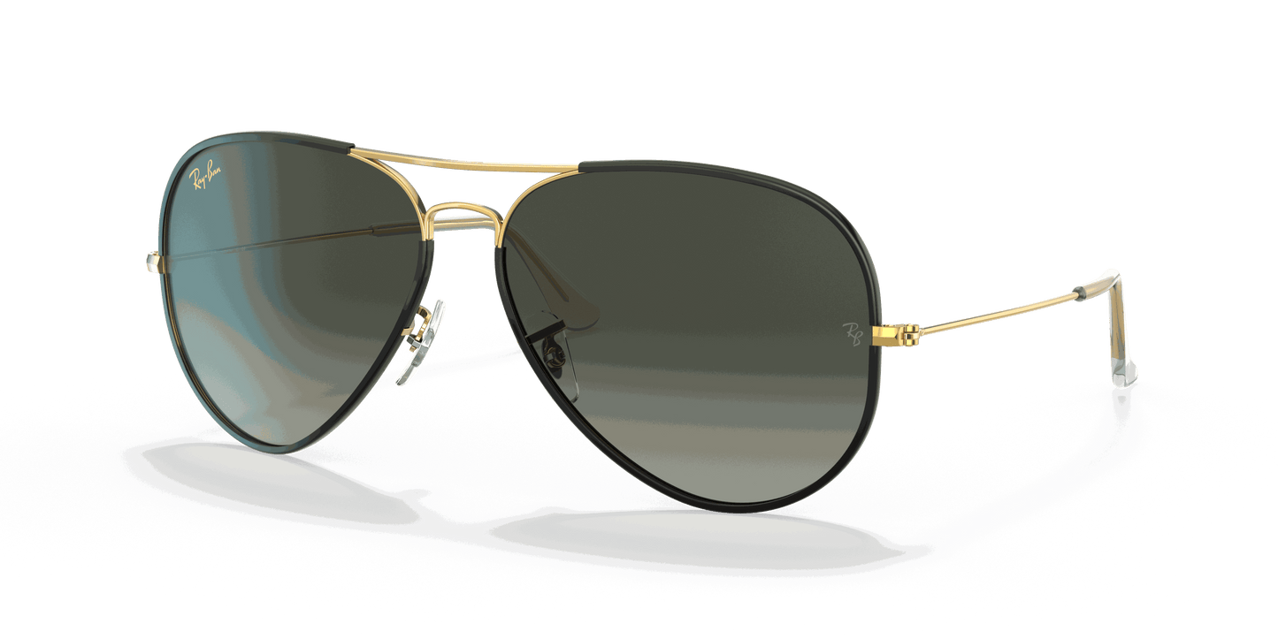 [Grey Gradient Lenses, Polished Black On Gold Frame]