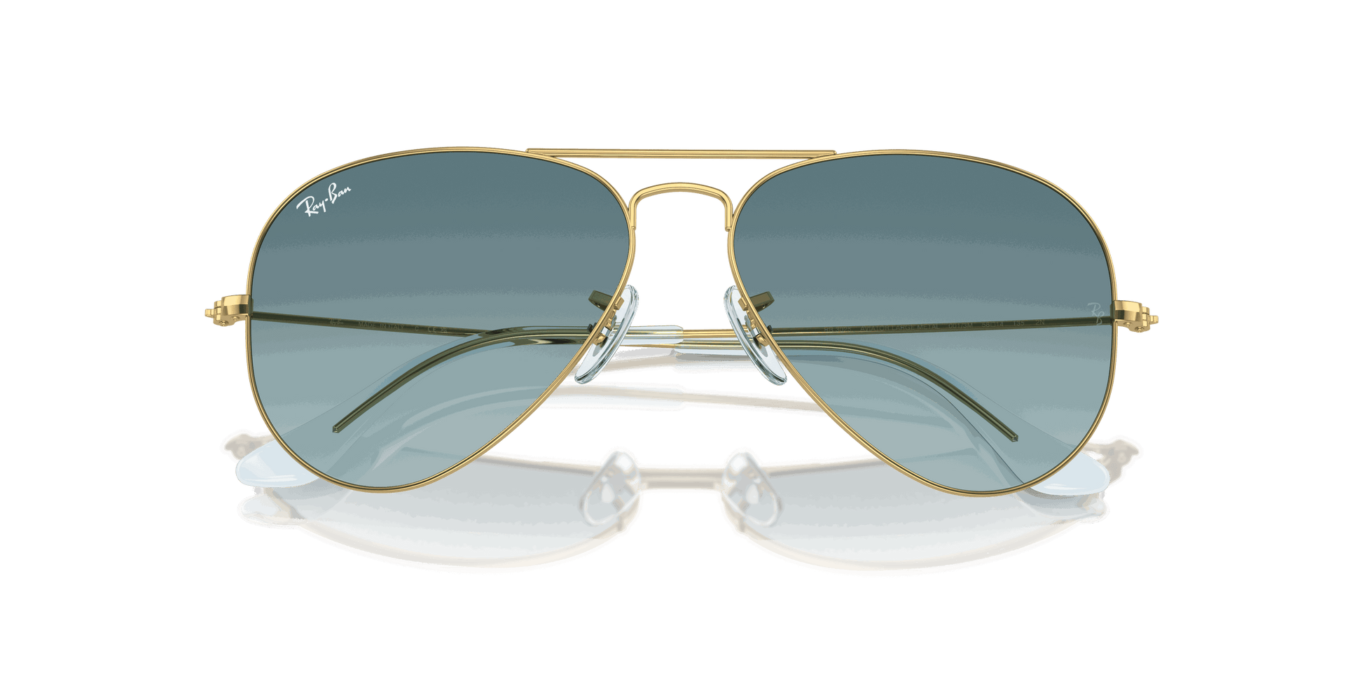 [Blue Lenses, Polished Gold Frame]