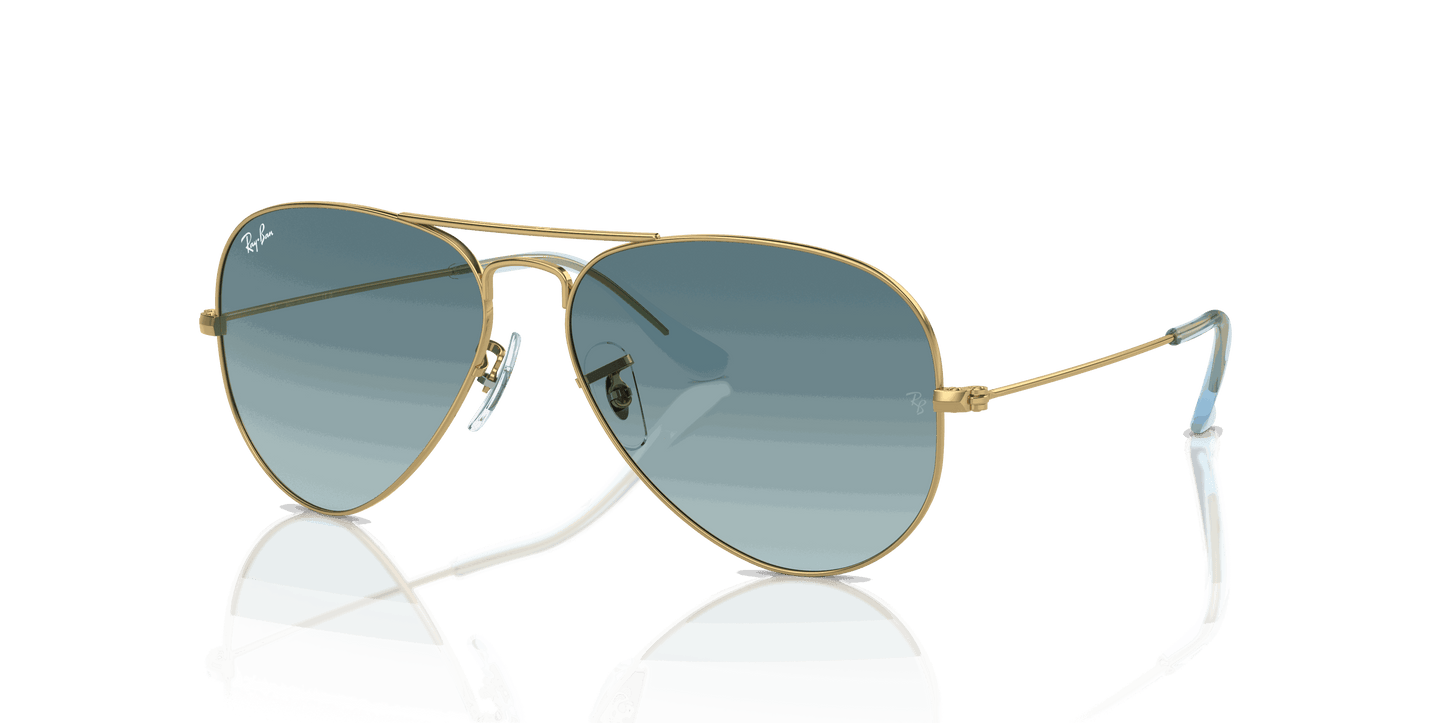 [Blue Lenses, Polished Gold Frame]