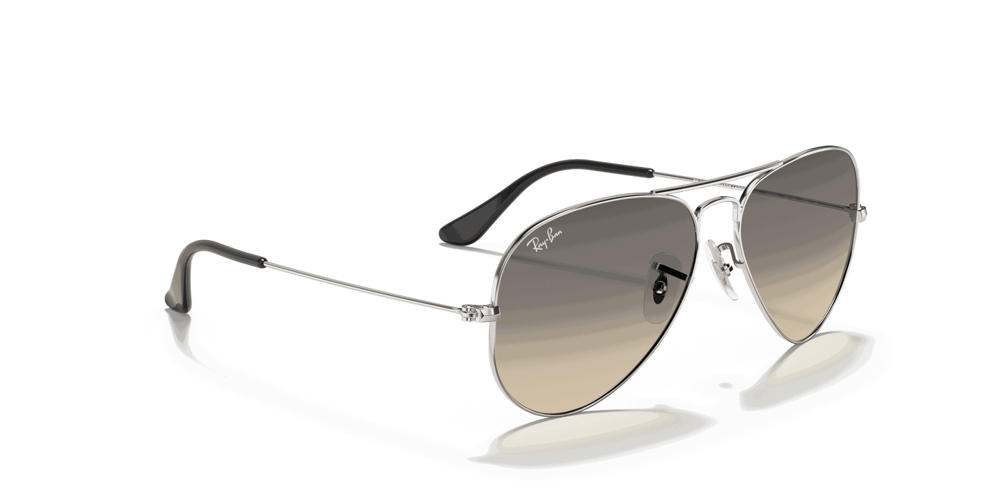 [Grey Gradient Lenses, Polished Silver Frame]
