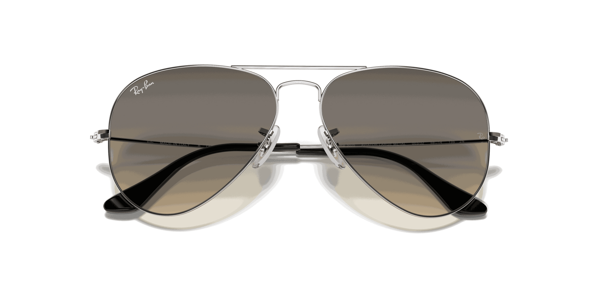 [Grey Gradient Lenses, Polished Silver Frame]
