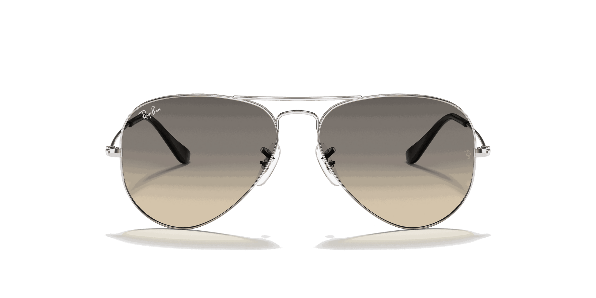 [Grey Gradient Lenses, Polished Silver Frame]