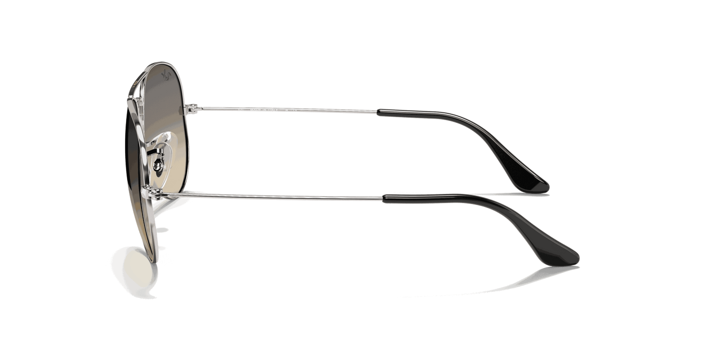 [Grey Gradient Lenses, Polished Silver Frame]