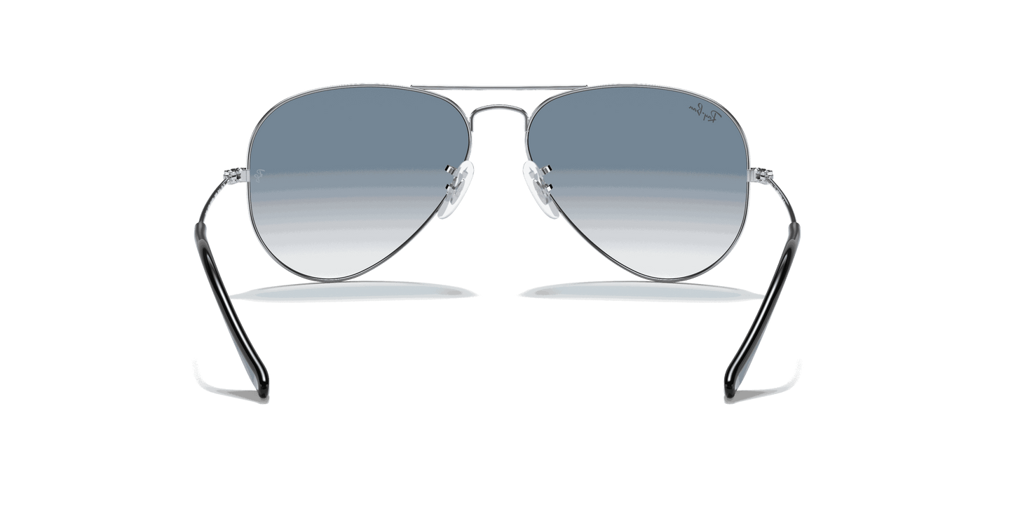 [Light Blue Gradient Lenses, Polished Silver Frame]