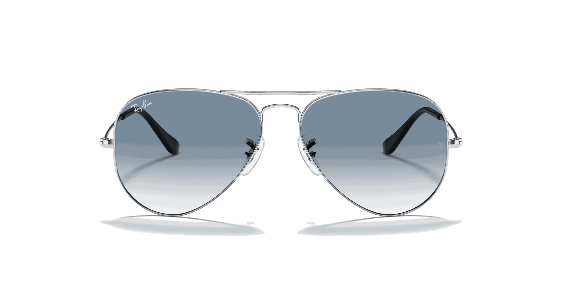 [Light Blue Gradient Lenses, Polished Silver Frame]
