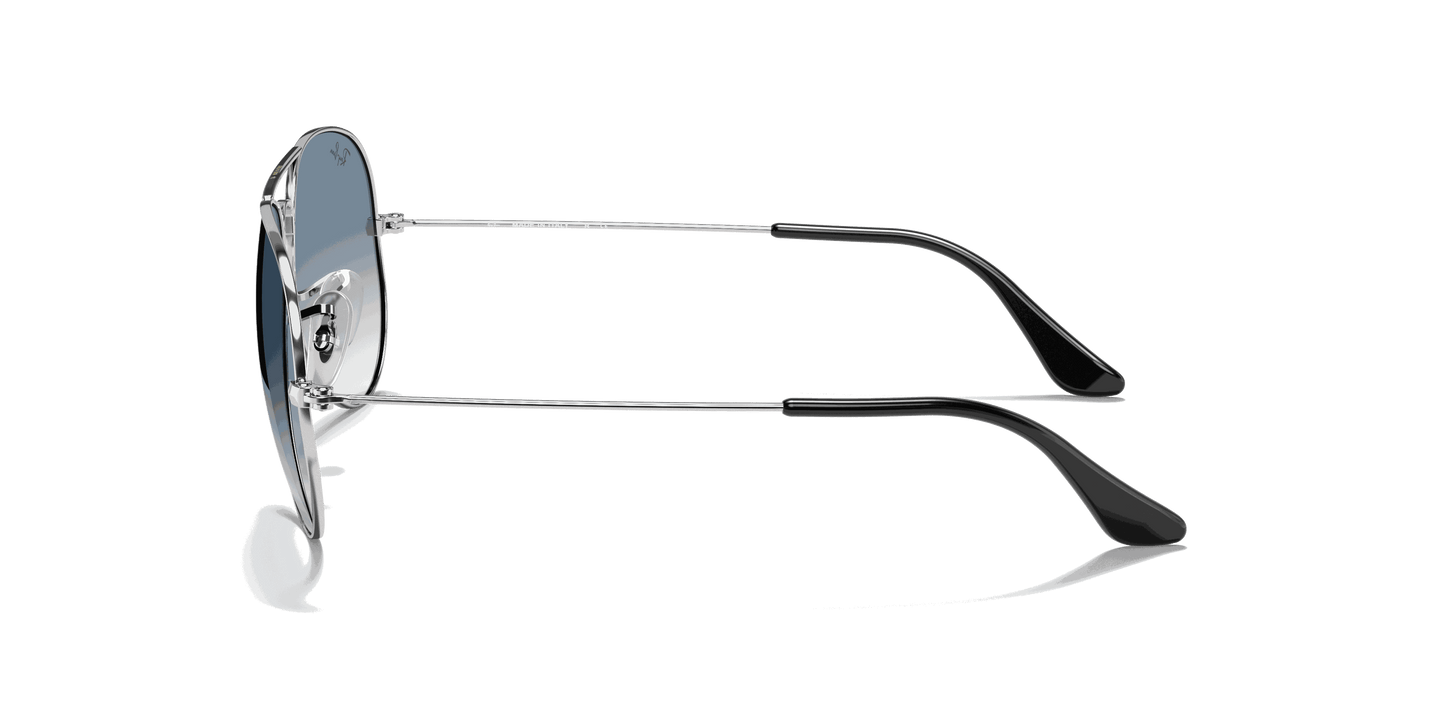 [Light Blue Gradient Lenses, Polished Silver Frame]