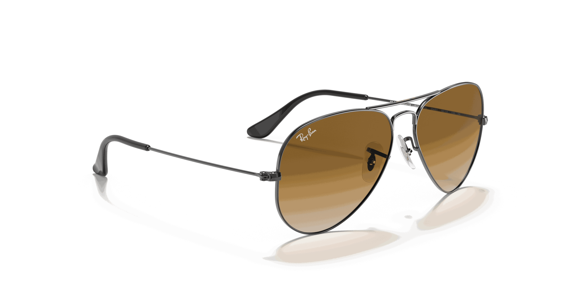 [Light Brown Gradient Lenses, Polished Gunmetal Frame]