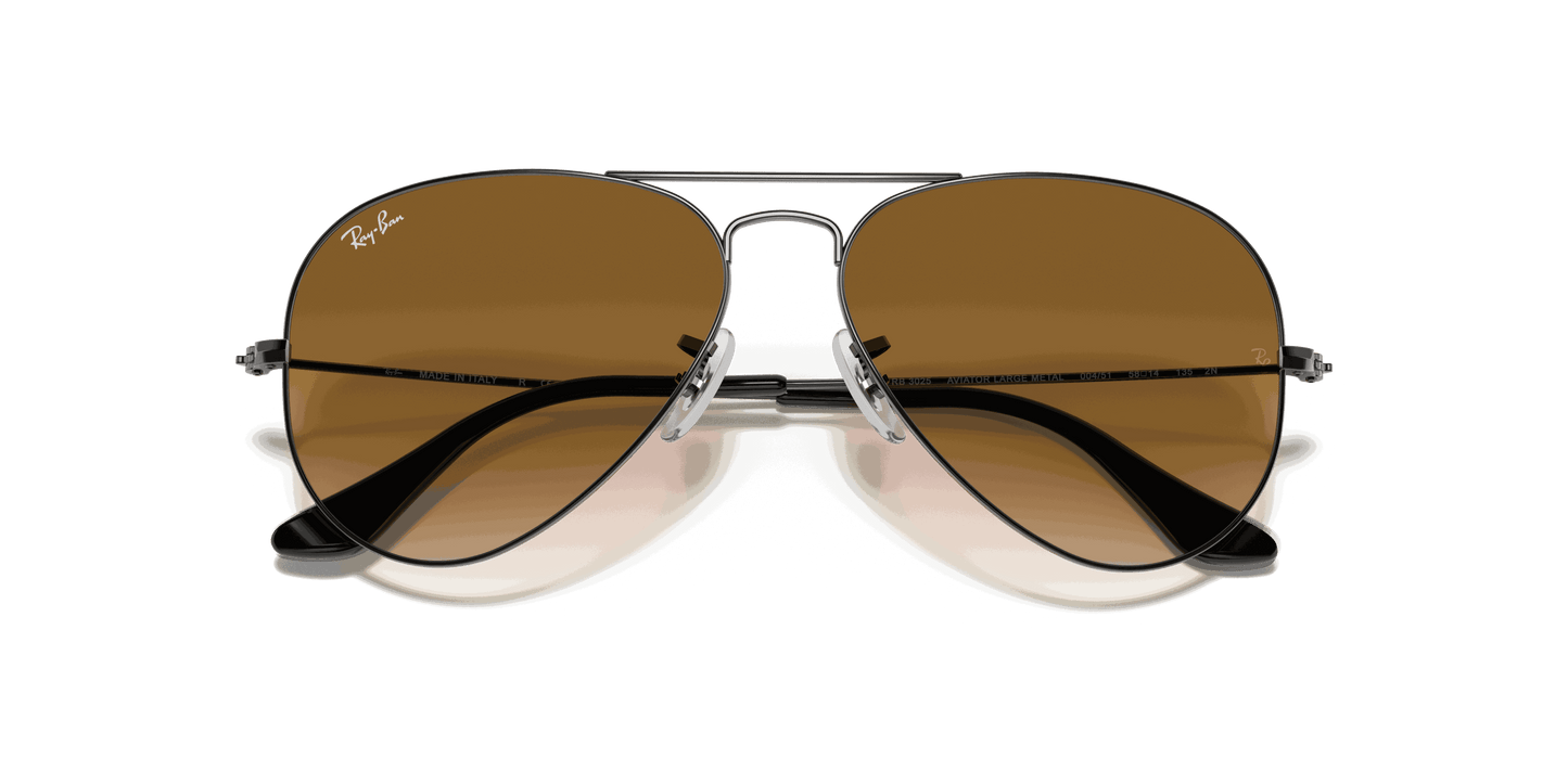 [Light Brown Gradient Lenses, Polished Gunmetal Frame]