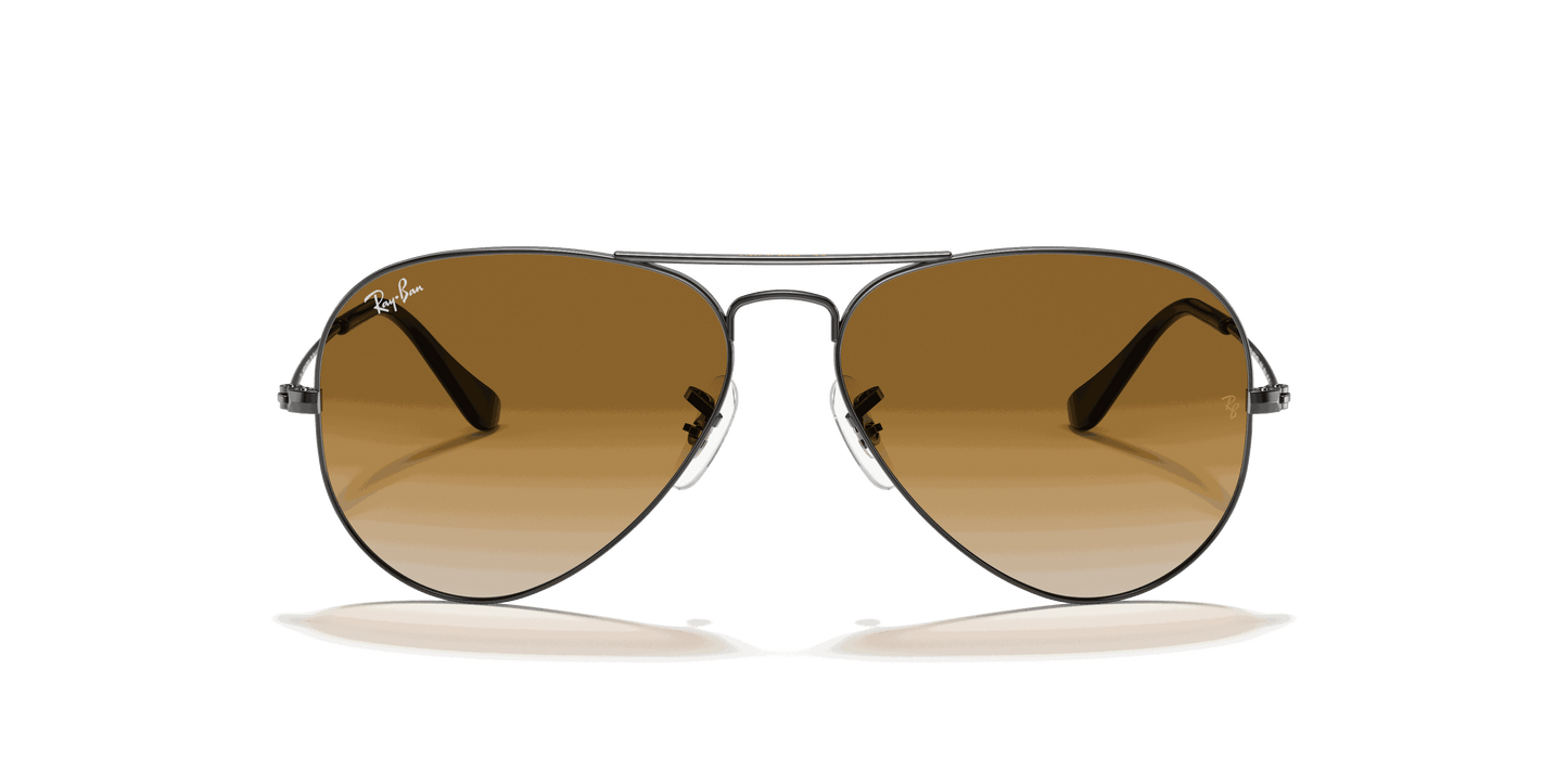 [Light Brown Gradient Lenses, Polished Gunmetal Frame]