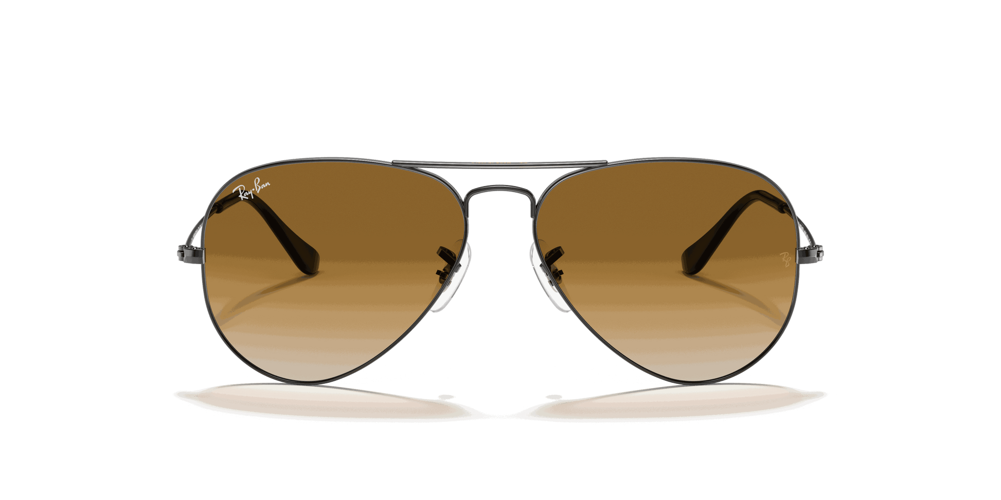 [Light Brown Gradient Lenses, Polished Gunmetal Frame]