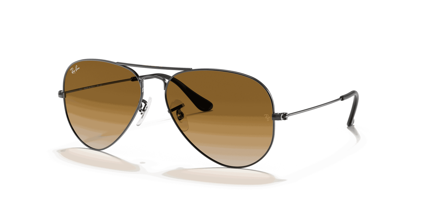 [Light Brown Gradient Lenses, Polished Gunmetal Frame]