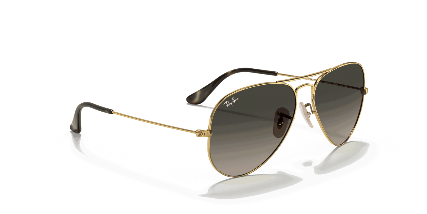 [Grey Gradient Lenses, Polished Arista Gold Frame]