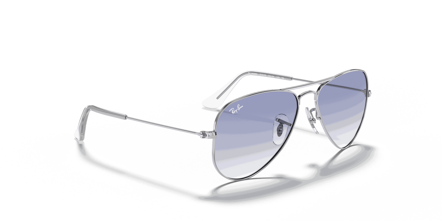 [Clear Gradient Light Blue Lenses, Polished Silver Frame]