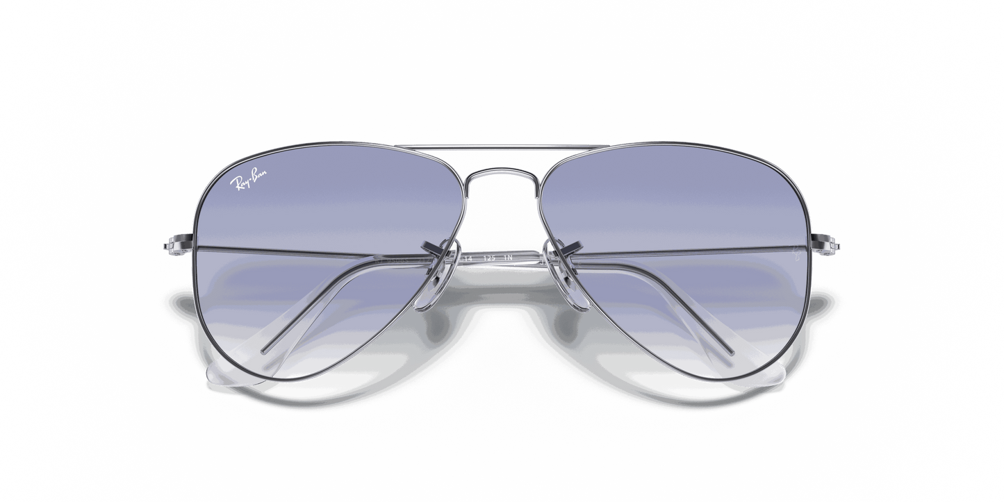 [Clear Gradient Light Blue Lenses, Polished Silver Frame]