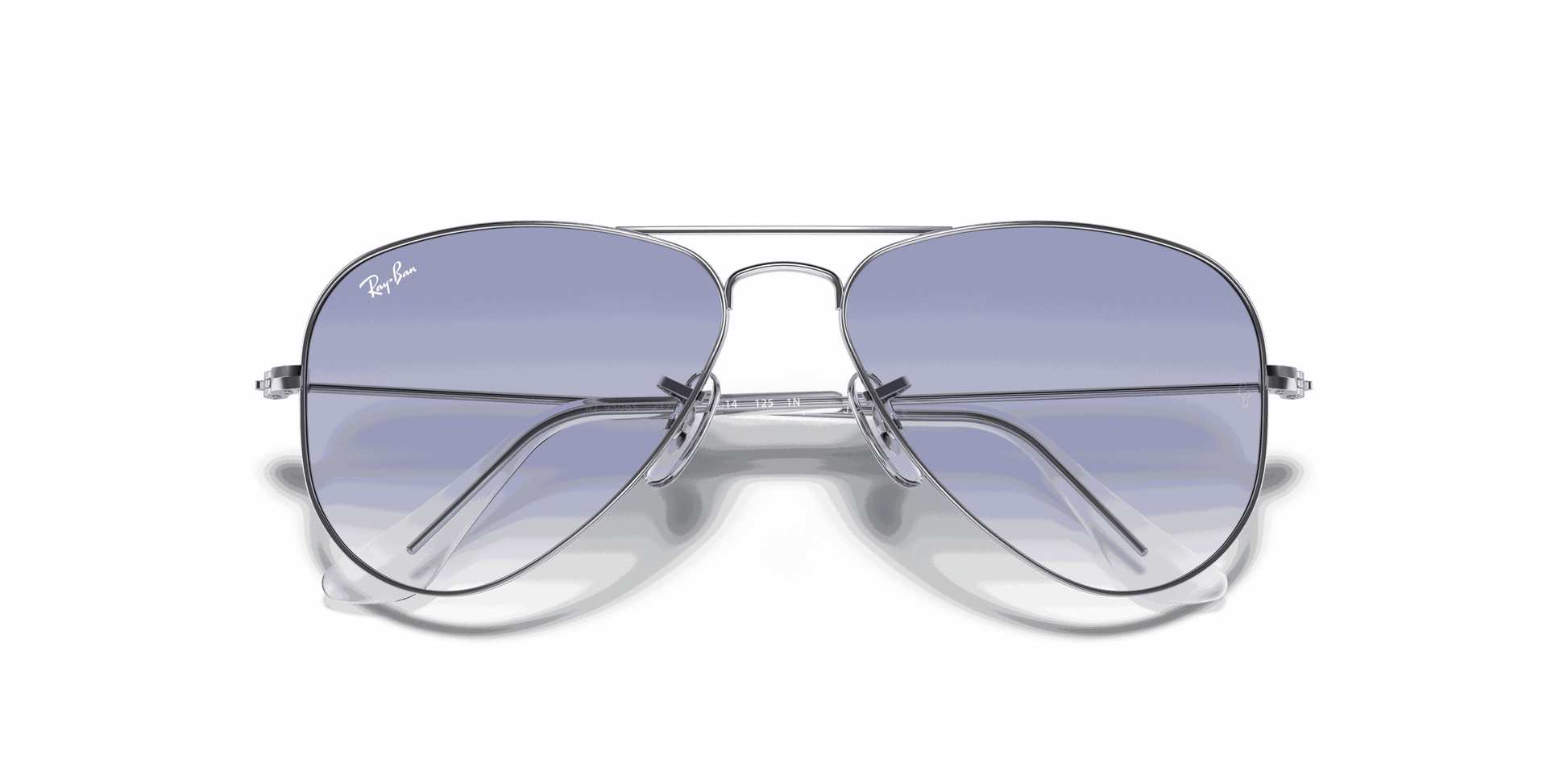 [Clear Gradient Light Blue Lenses, Polished Silver Frame]