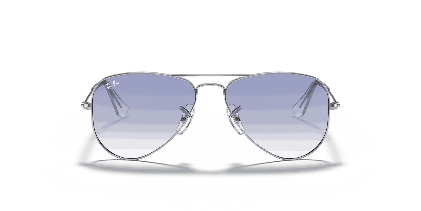 [Clear Gradient Light Blue Lenses, Polished Silver Frame]