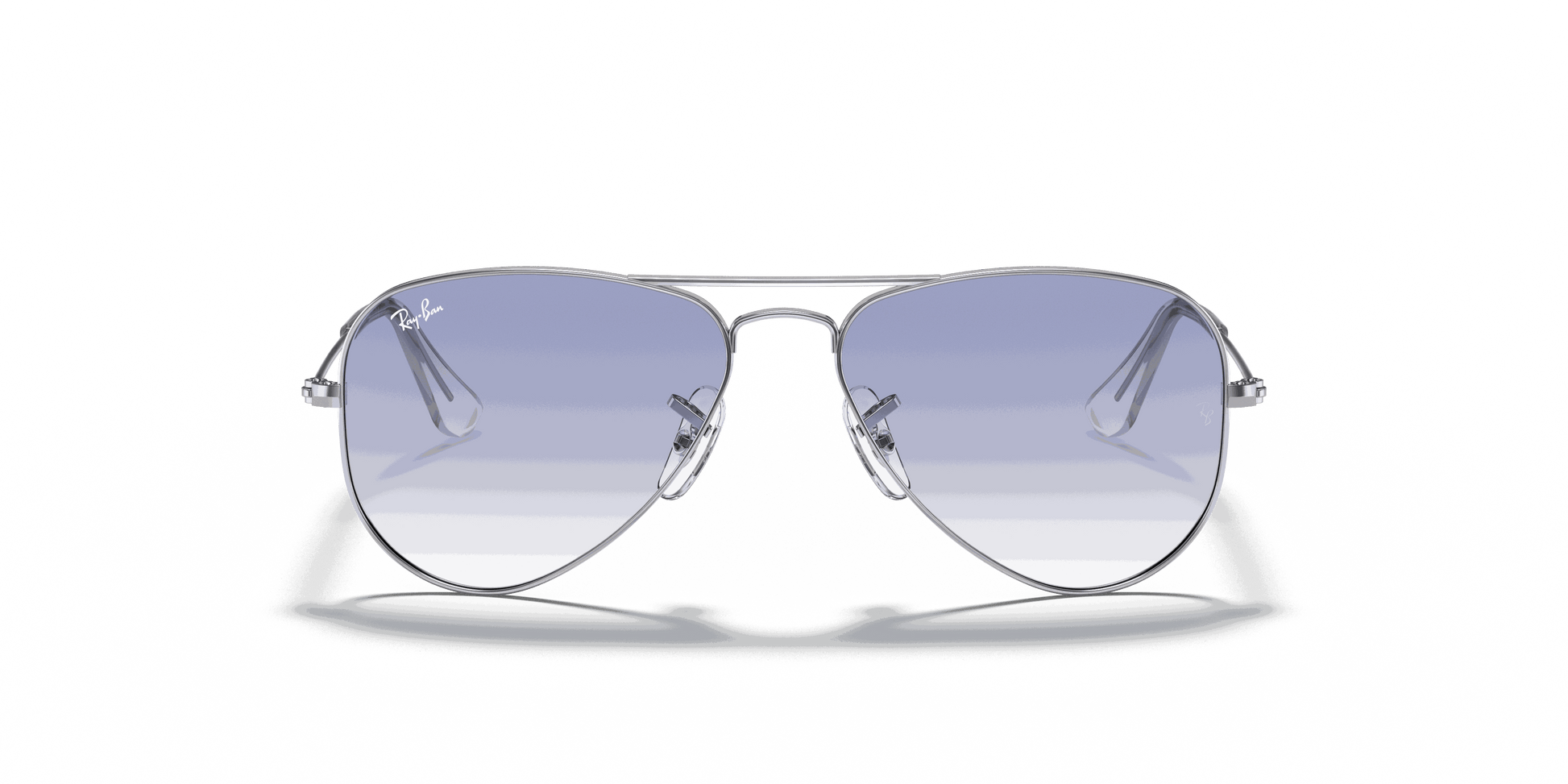 [Clear Gradient Light Blue Lenses, Polished Silver Frame]