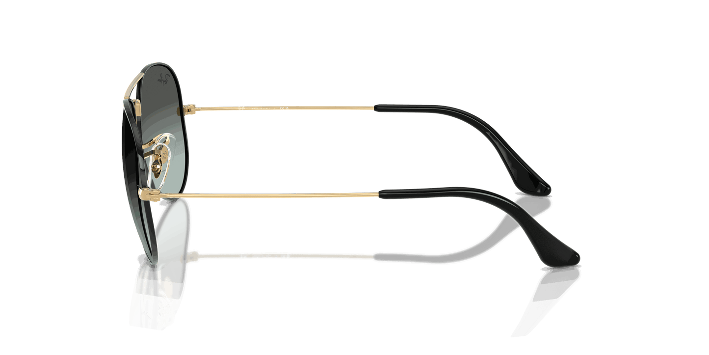 [Blue Vintage Gradient Black Lenses, Polished Black On Arista Frame]