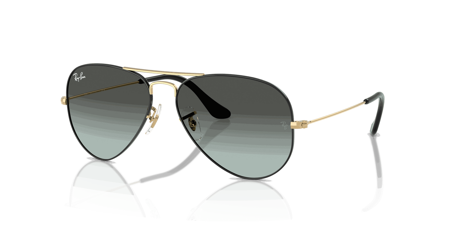 [Blue Vintage Gradient Black Lenses, Polished Black On Arista Frame]