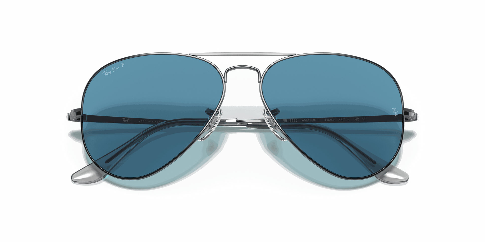 [Blue Lenses, Polished Gunmetal Frame]