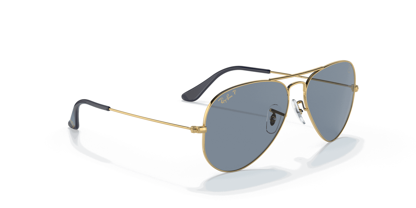 [Blue Lenses, Polished Arista Gold Frame]