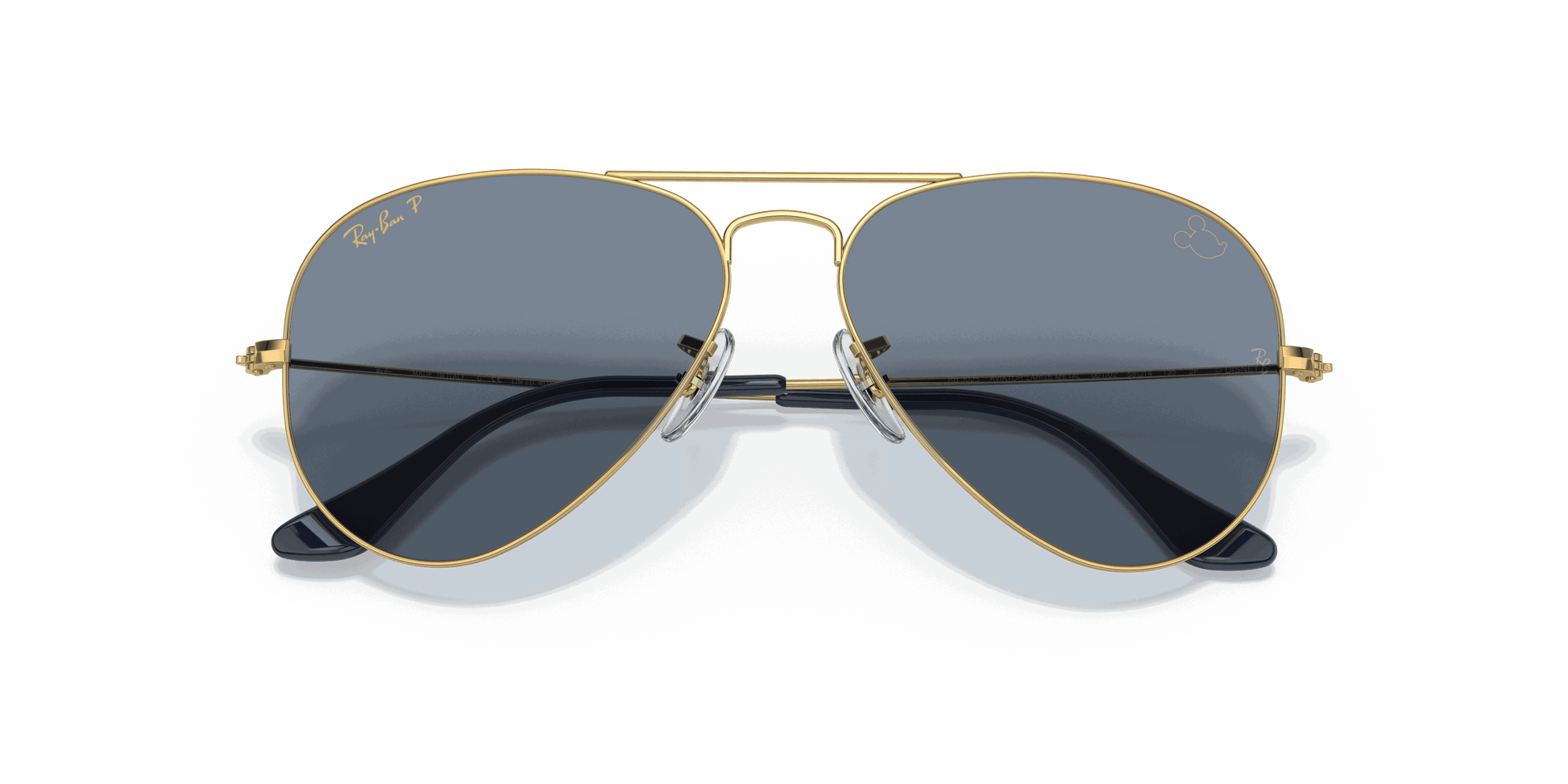 [Blue Lenses, Polished Arista Gold Frame]