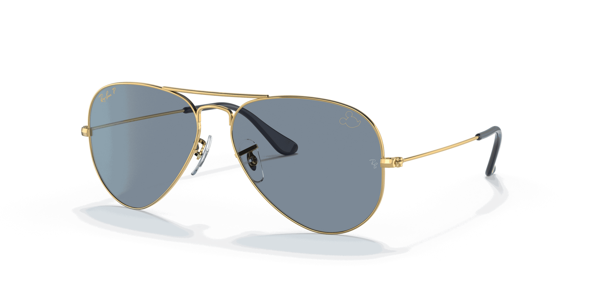 [Blue Lenses, Polished Arista Gold Frame]