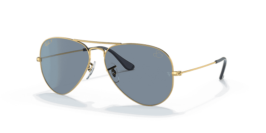 [Blue Lenses, Polished Arista Gold Frame]