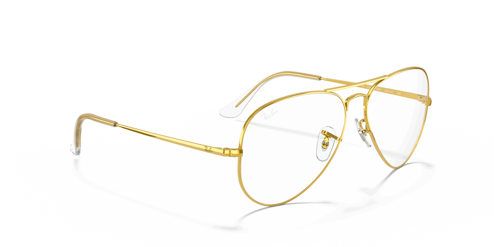 [Clear Lenses, Polished Gold Frame]