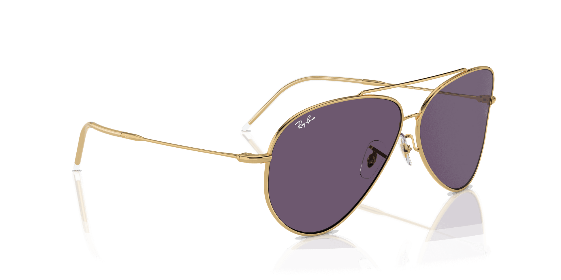 [Violet Lenses, Polished Arista Gold Frame]