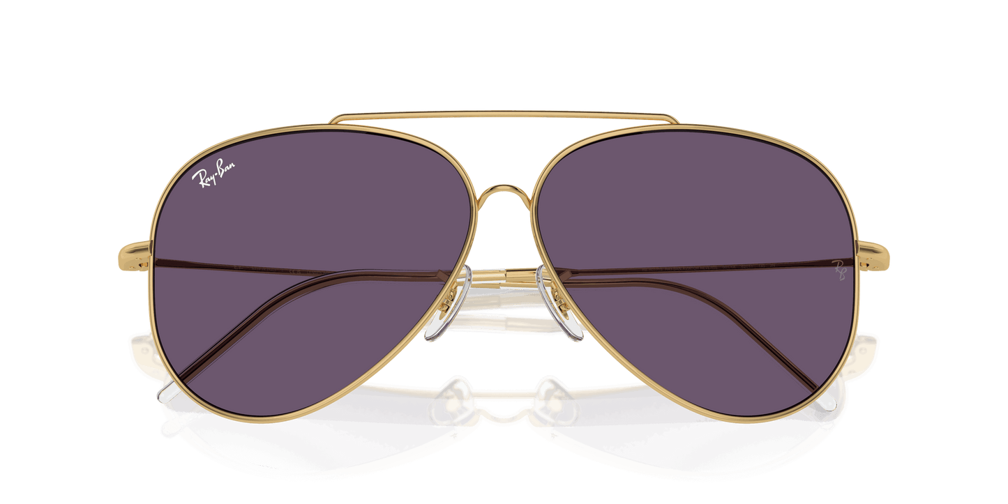 [Violet Lenses, Polished Arista Gold Frame]