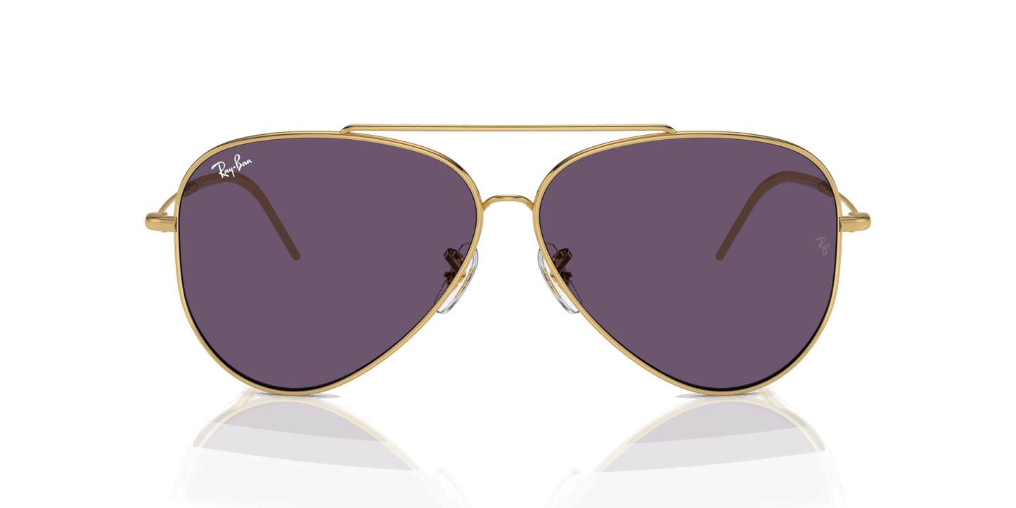 [Violet Lenses, Polished Arista Gold Frame]