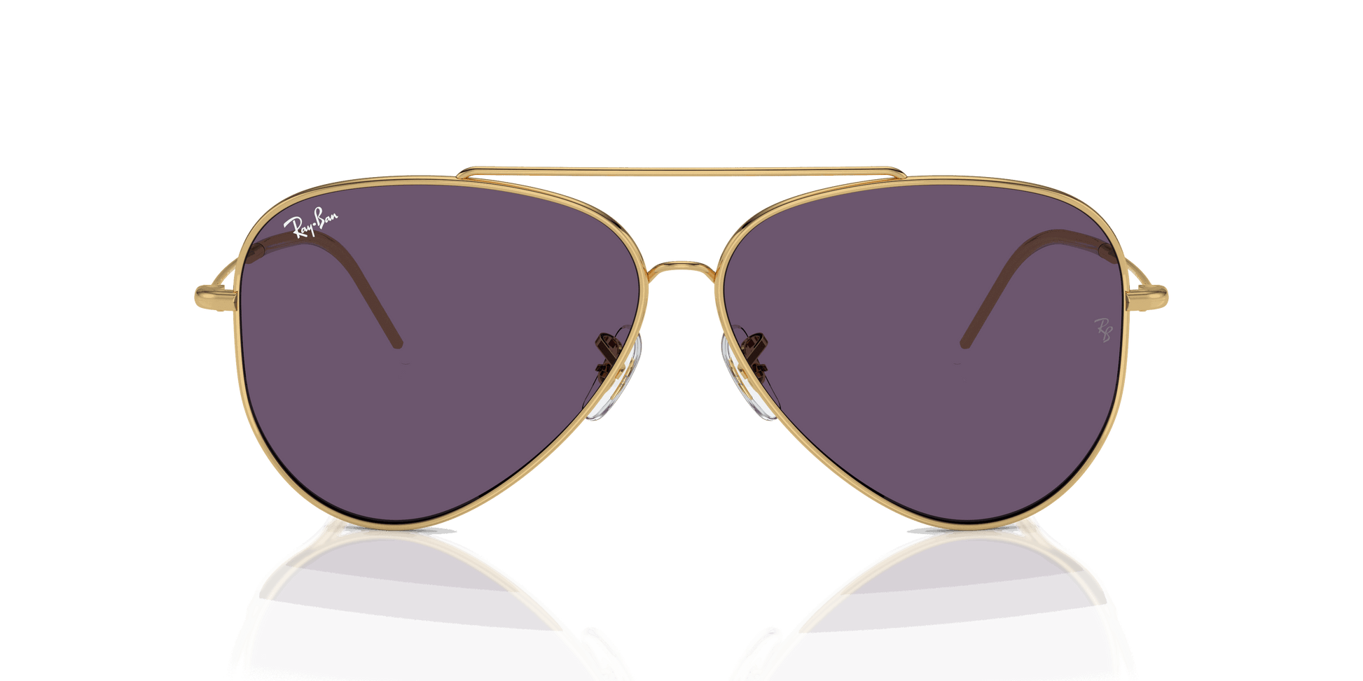 [Violet Lenses, Polished Arista Gold Frame]