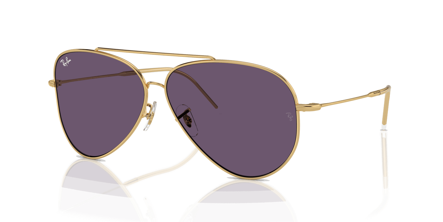 [Violet Lenses, Polished Arista Gold Frame]