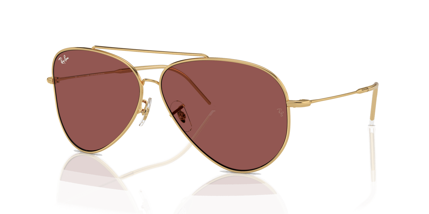 [Dark Violet Lenses, Polished Arista Gold Frame]
