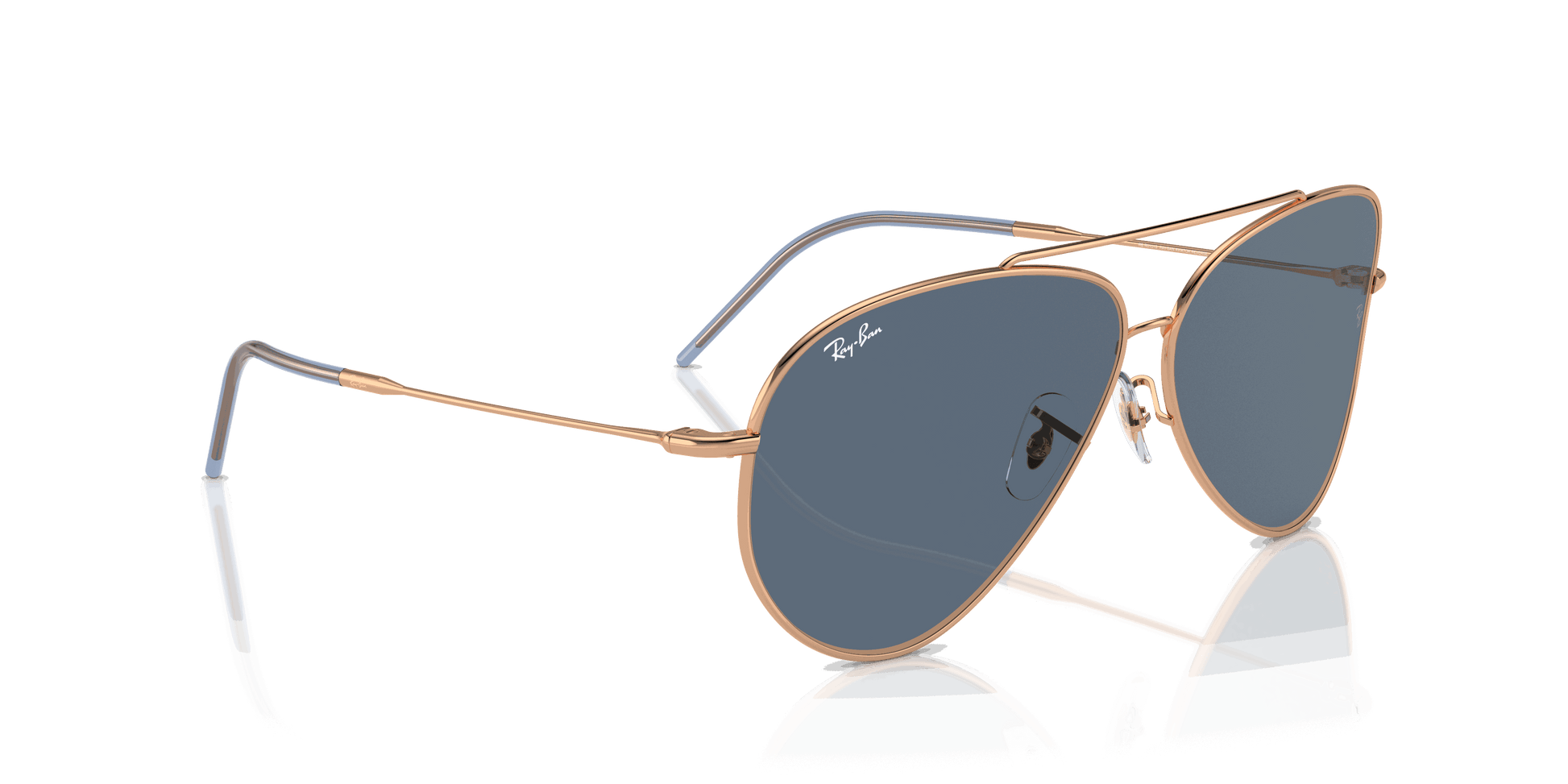 [Blue Lenses, Polished Rose Gold Frame]