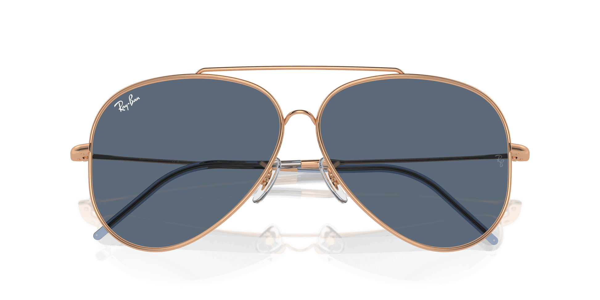 [Blue Lenses, Polished Rose Gold Frame]
