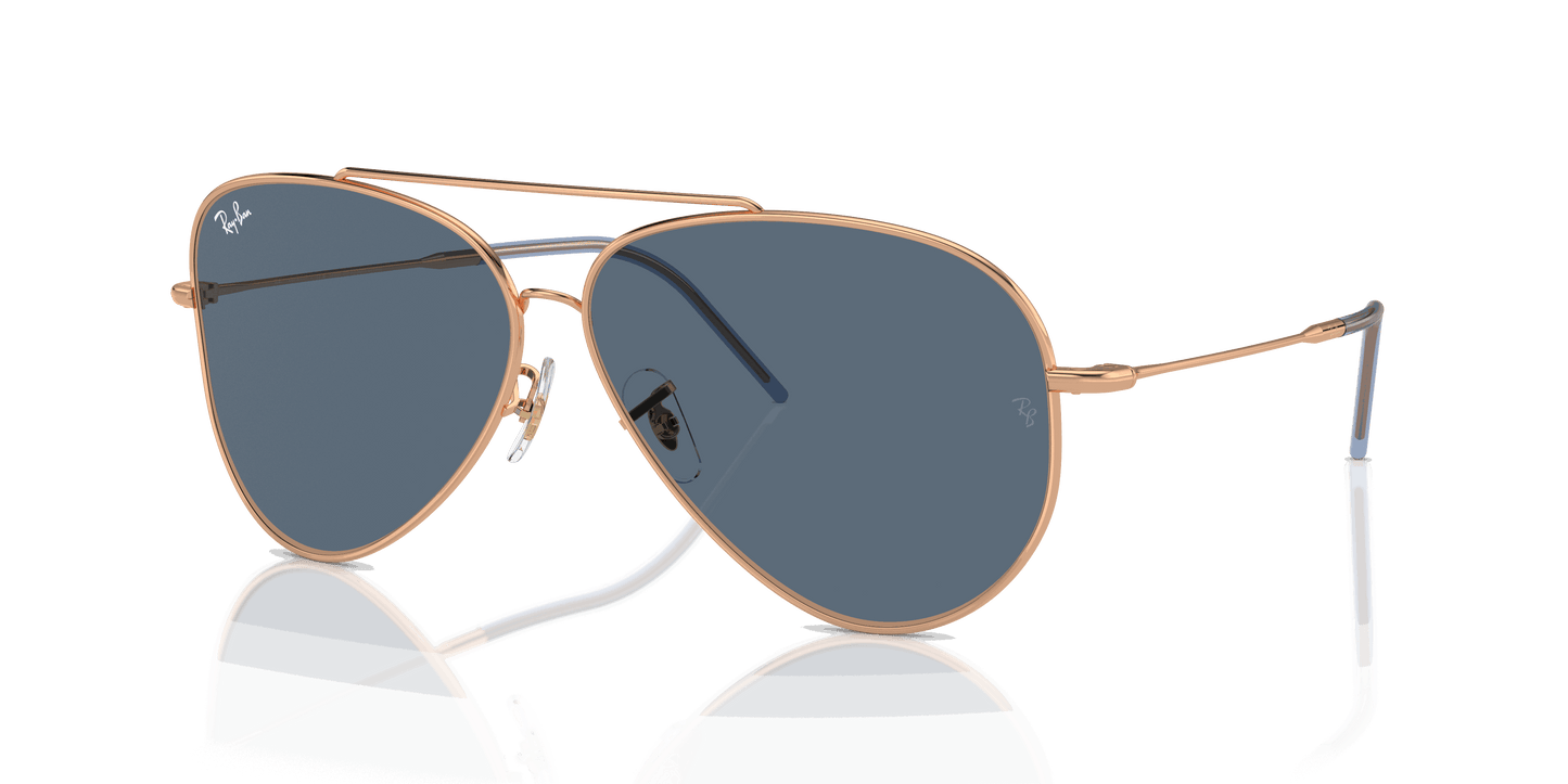 [Blue Lenses, Polished Rose Gold Frame]