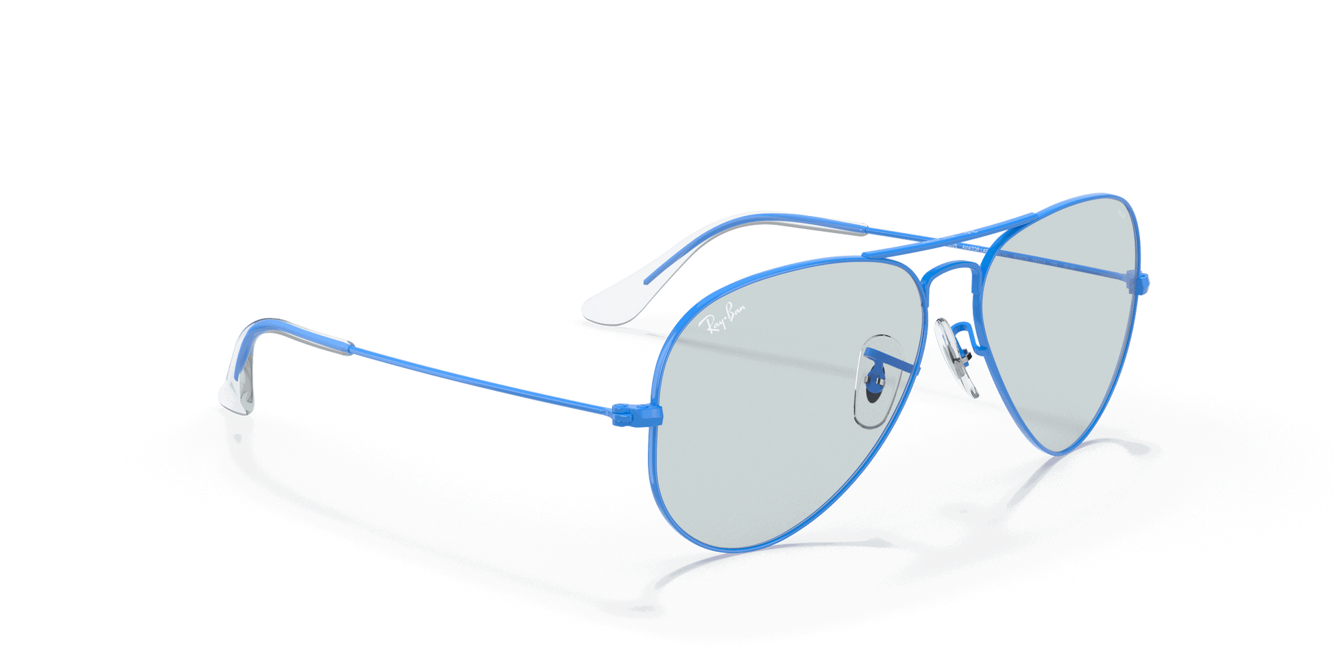 [Light Blue/Dark Violet Photochromic Evolve Lenses, Polished Light Blue Frame]
