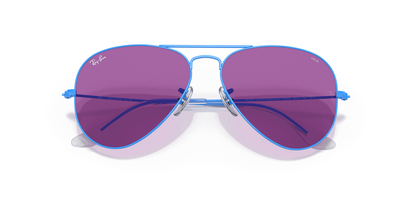 [Light Blue/Dark Violet Photochromic Evolve Lenses, Polished Light Blue Frame]