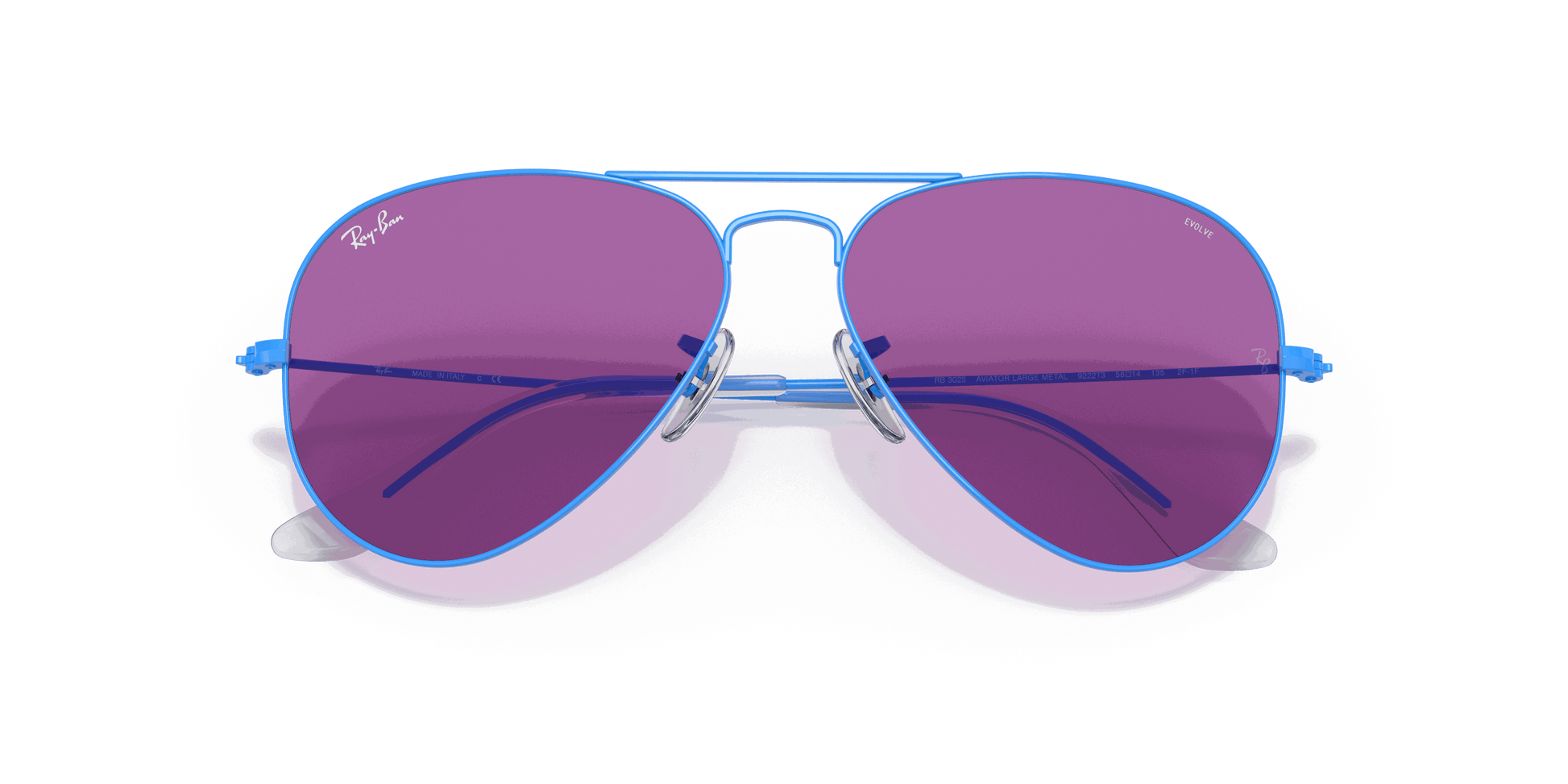 [Light Blue/Dark Violet Photochromic Evolve Lenses, Polished Light Blue Frame]
