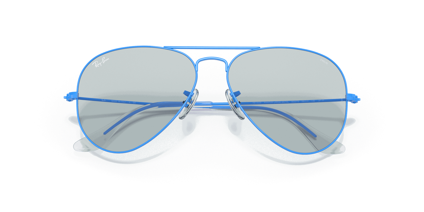 [Light Blue/Dark Violet Photochromic Evolve Lenses, Polished Light Blue Frame]